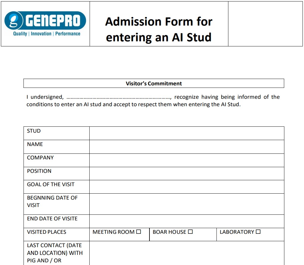 Admission form for entering an AI Stud